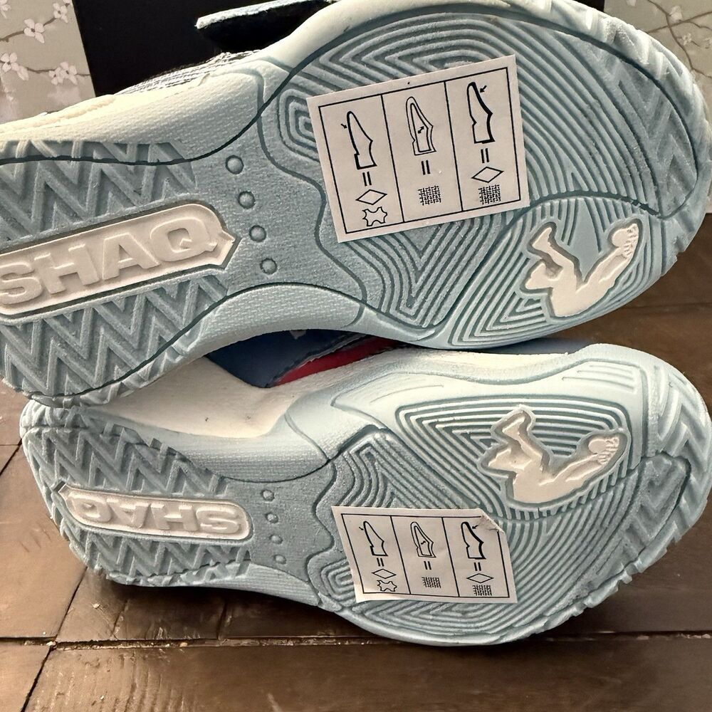 New SHAQ Basketball Shoes Sneaker Blue Coral Black Toddler Boys RAQ Low Size 9 - Picture 5 of 7